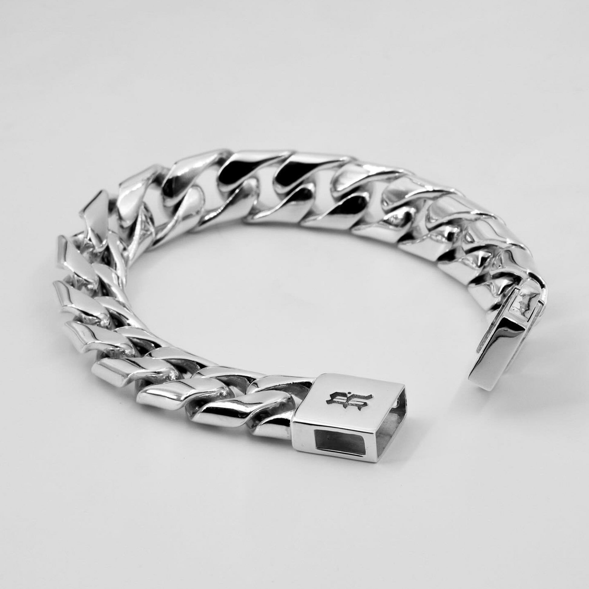 Cuban Bracelet | Large with 14mm sterling silver links