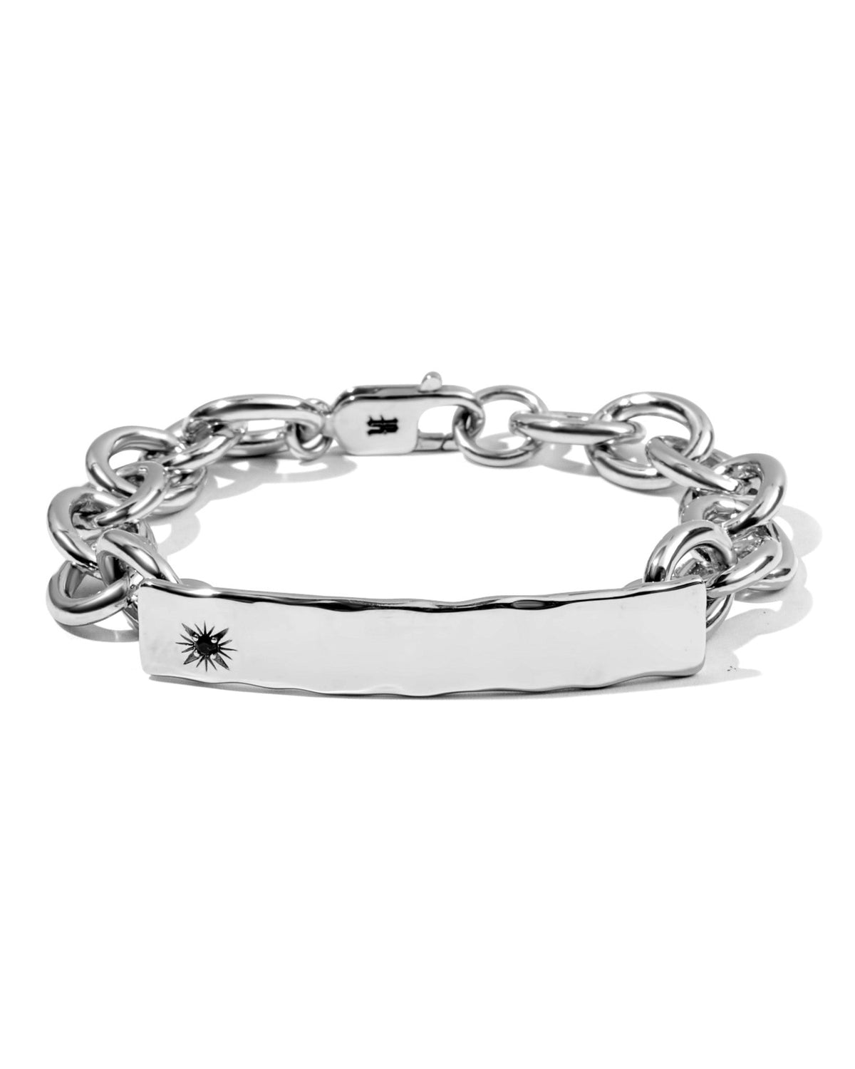 Virgil Bracelet handcrafted from solid 925 sterling silver with engraved ID plate.