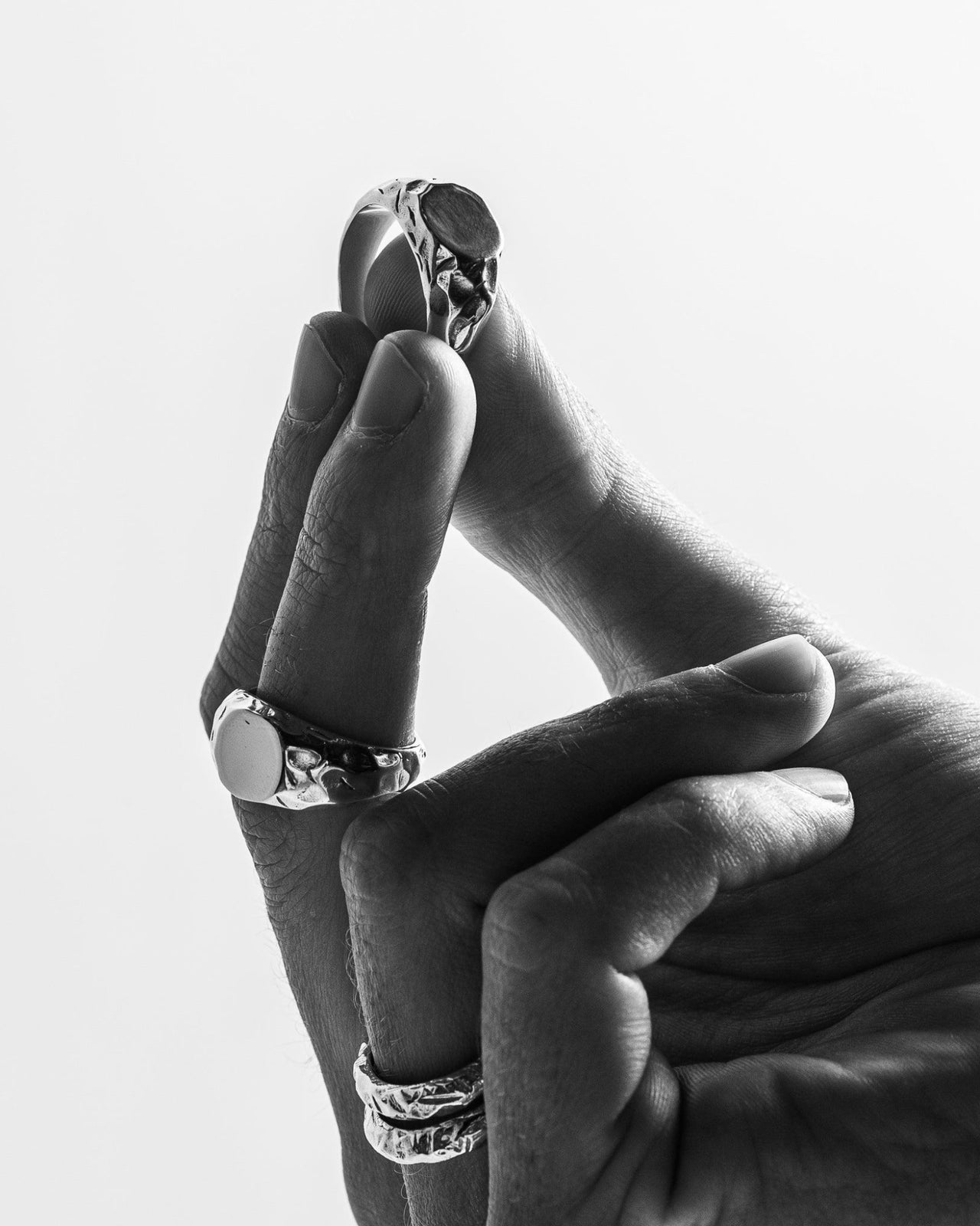 Men's Jasper 1.0 ring in textured sterling silver