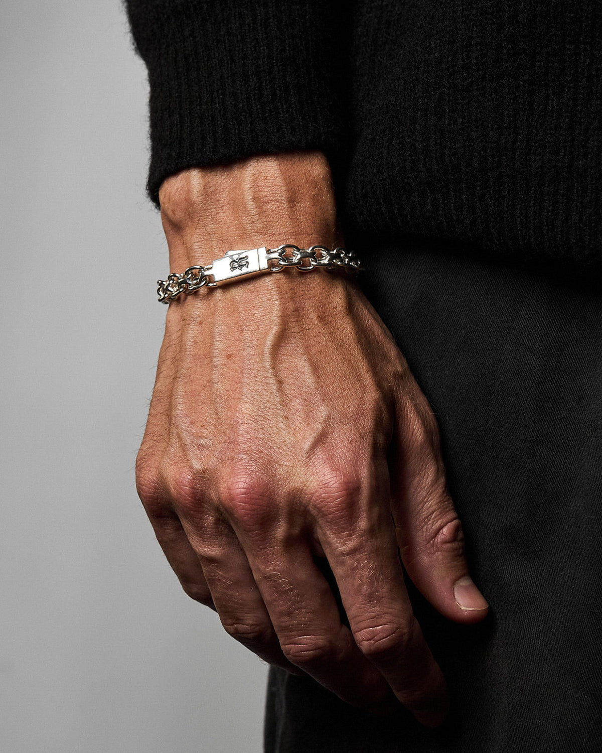 Bronsen Bracelet handcrafted from solid 925 sterling silver with polished chain links.