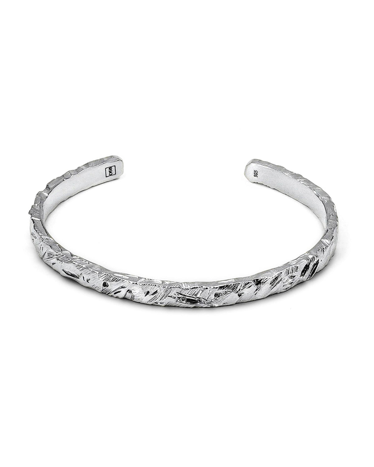 Premium sterling silver Jasper Cuff showcasing handcrafted textured detailing.