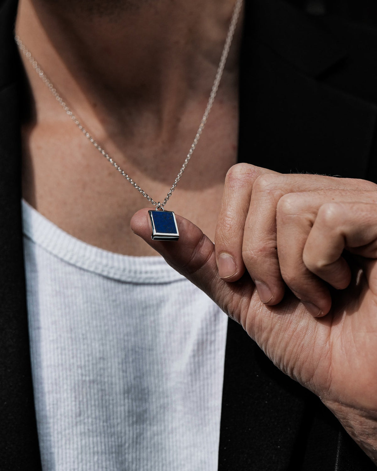 Lapis Lazuli Pendant handcrafted from solid 925 sterling silver featuring genuine lapis lazuli.