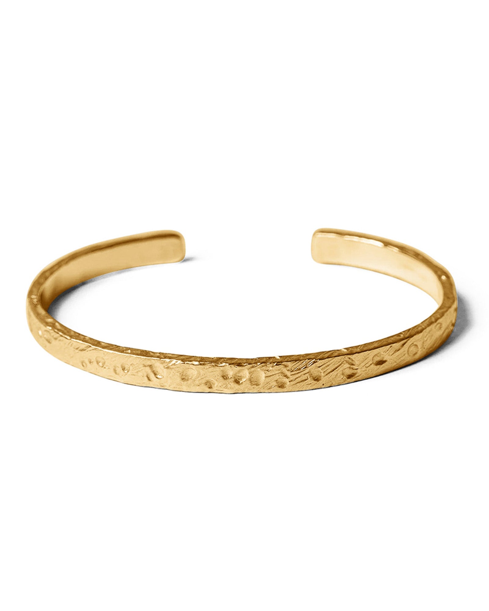 Close-up of the Mickey cuff's textured gold finish