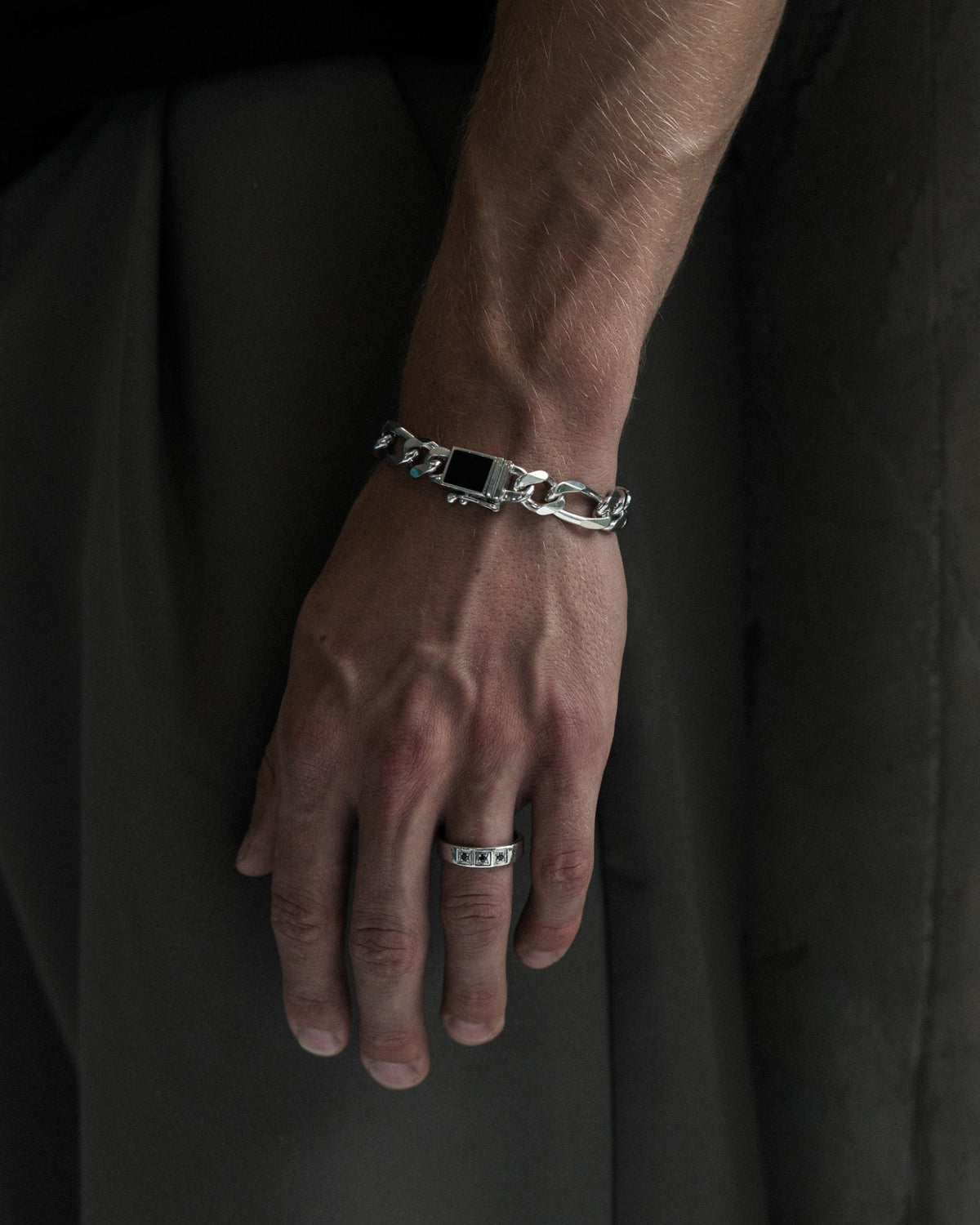 Richie Chain handcrafted from solid 925 sterling silver with polished Figaro links.