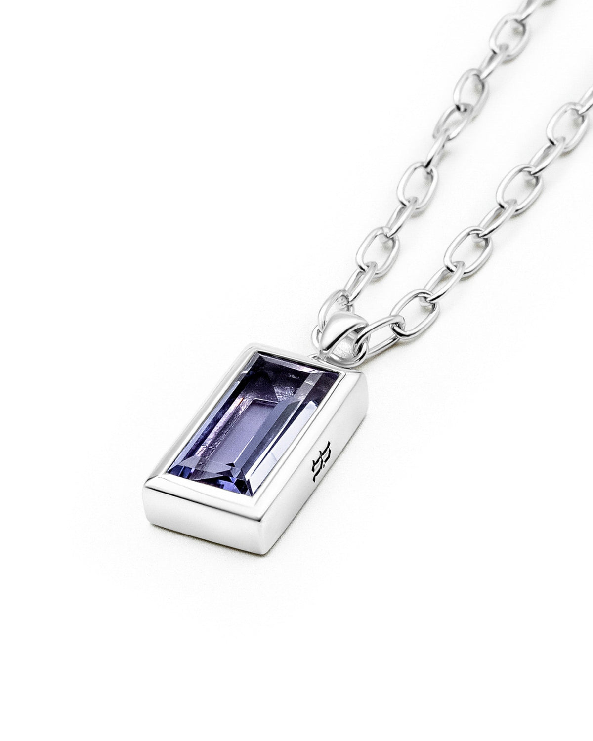 Sona Amethyst Pendant handcrafted from solid 925 sterling silver featuring an amethyst-coloured stone.