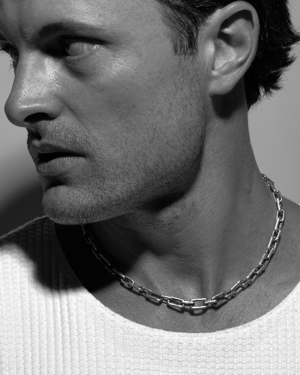 Curtis Necklace handcrafted from solid 925 sterling silver featuring oversized paperclip chain links.